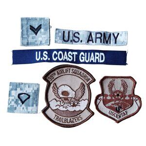Assorted Military Patches Lot: U.S. Army Coast Guard Airlift Squadron
